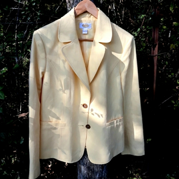 Talbots Jackets & Blazers - TALBOTS YELLOW LINEN BLAZER